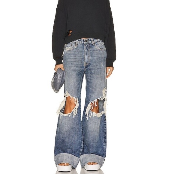 New R13 Lisa Baggy Jeans in Reese Wash Size 26 - Picture 7 of 10